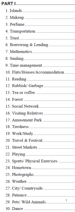 Ielts Speaking Actual Tests