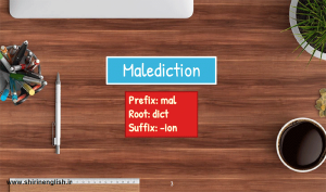 آموزش ریشه شناسی لغت malediction